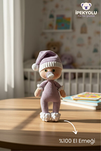 İPEKYOLU-FATİH ŞAHİN Emzikli Bebiş El Örgüsü Amigurumi Bebek Oyuncak - Organi...