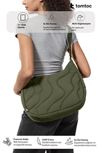 Tomtoc Terra Puffy Series T34 11" - 9L Green Hand and Shoulder Bag - T34M1T2