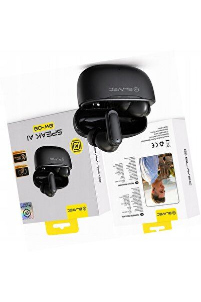 Blavec Căști traducătoare negre TWS BW-08 cu traducere AI pentru Realme C55 4G