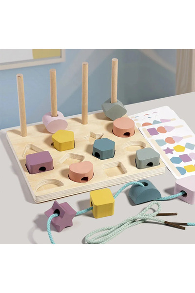 ce-ee ahşap oyuncak Çocuklar Montessori Ahşap Oyuncaklar Renk Şekli Eşleştirm...
