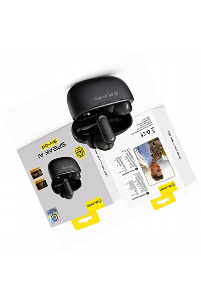 Blavec Căști TWS BW-08 traducător AI negre în timp real pentru Vivo V50 5G