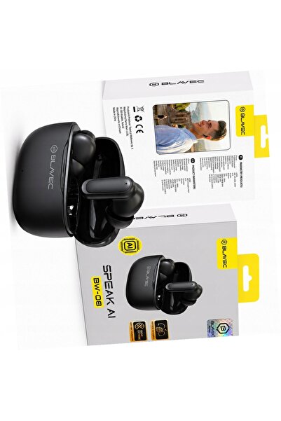 Blavec Căști traducătoare negre TWS BW-08 cu AI pentru Motorola Moto G84