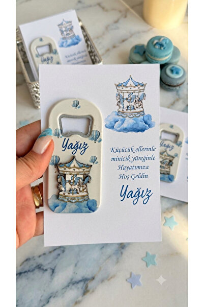 Yaşam Baskı Atlı karınca temalı erkek bebek açacak hediyelik Magnet 20 lipaket