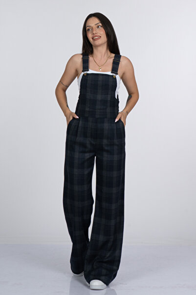 MissVina Beatriz Strappy Plaid Pattern Jumpsuit - 50363
