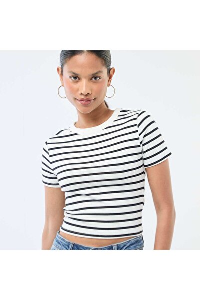 KIABI Printed Short-Sleeve T-Shirt with Design WHITE
