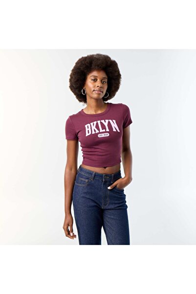 KIABI Printed Short-Sleeve T-Shirt with Design PURPLE