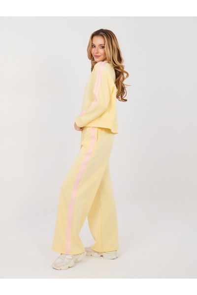 rue parıs Pantaloni Trening Dama Lunga, Larga, RUE PARIS, Galben Casual Model...