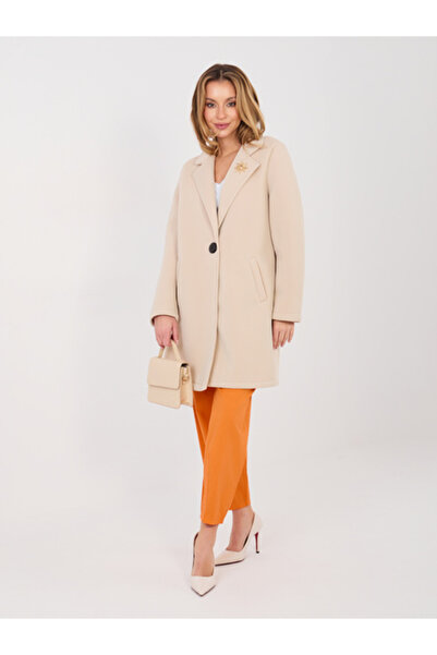 rue parıs Palton Dama, RUE PARIS, Poliester, Maneca lunga, Bej, model IT-FL81...