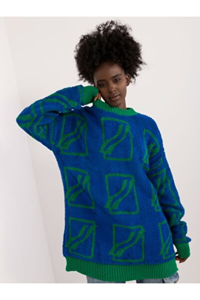 BADU Pulover Dama, BADU, Acril, Maneca lunga, Albastru inchis, model BA-SW-02...