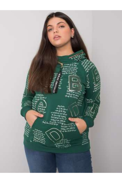 Relevance Women's Sweatshirt, RELEVANCE, Cotton, Long Sleeve, Dark Green, mod...