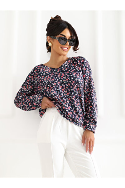 rue parıs Bluza Dama, RUE PARIS, Viscoza, Maneca lunga, Bleumarin, model RV-B...