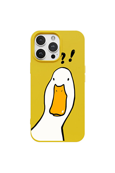 Casen iPhone 14 Pro Max Sarı What Duck Ördek Tasarımlı Kamera Korumalı Renkli...