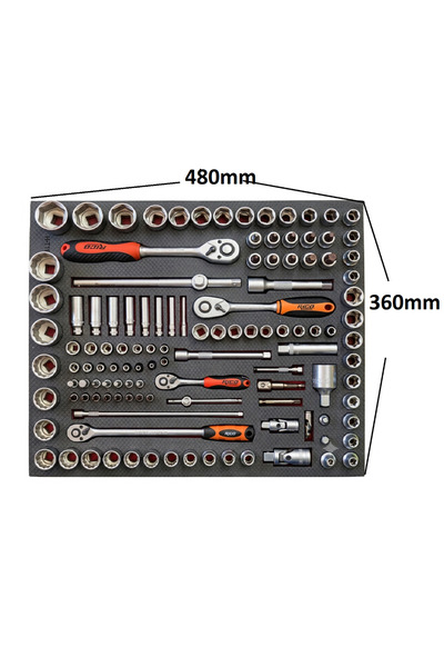 Rico 1/2 3/8 1/4 Socket Set 120 Piece Socket Set in a Full Tool Cart