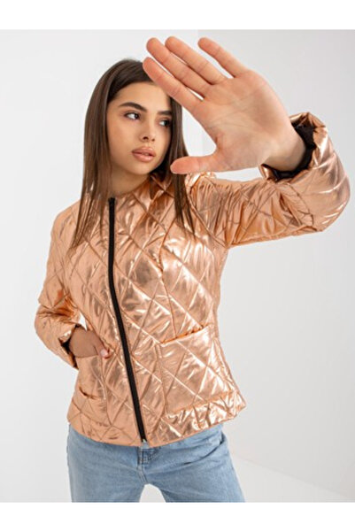 LAKERTA Jacheta Dama Maneca lunga, Guler inalt, LAKERTA, Auriu de Vara