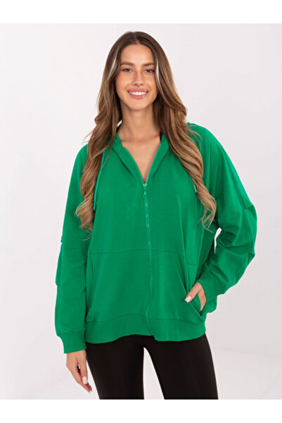 Relevance Women's Sweatshirt, RELEVANCE, Cotton, Long Sleeve, Green, model RV...