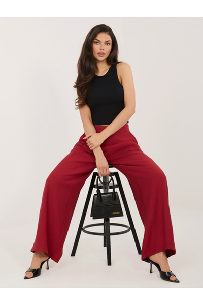 Sublevel Pantaloni Dama Lunga, Larga, Sublevel, Rosu Marimi Mari