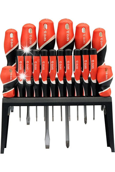 yato Set de șurubelnițe cu magnet, Phillips, plat și Torx, 18 piese.