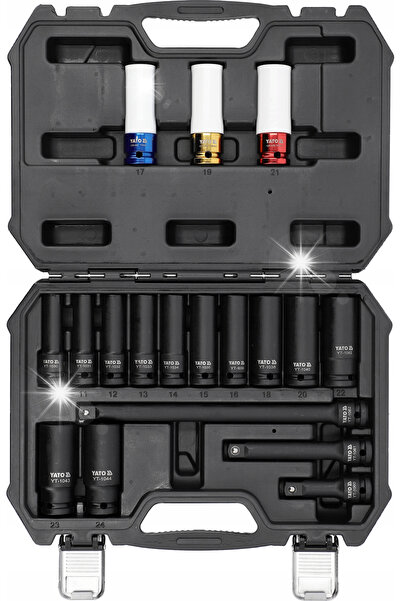 VOREL by YATO Set de chei tubulare lungi de impact 1/2'' 18 piese YT-10566 YATO