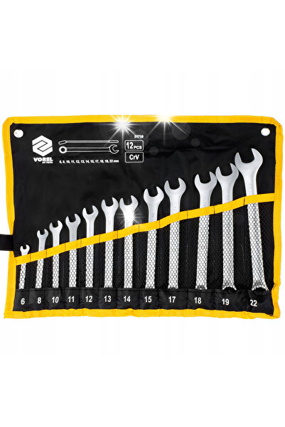 Vorel Set de chei combinat CV, 12 piese, 6-22mm, cu husă.