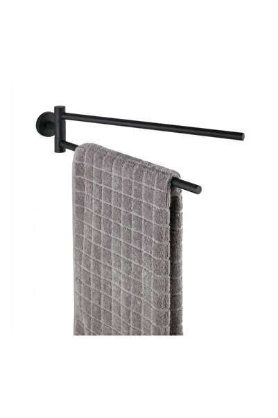 Wenko Suport pentru prosoape negru mat din oțel cu două brațe 43x5,5x9 BOSIO