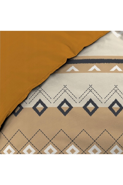 Douceur D'INTERIEUR Set de lenjerie de pat din bumbac, maro, cu model etnic X...