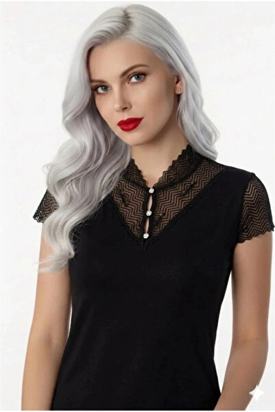 mtm My The Mall Giyim B641 Şahinler Buttoned Lace Blouse