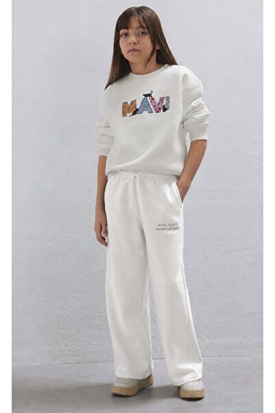 Mavi M7010061 Sweatpant Jeans Printed Girls' Sweatpants White