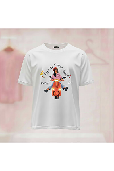 Vordevia Printed Crew Neck Wide Fit Unisex Tshirt