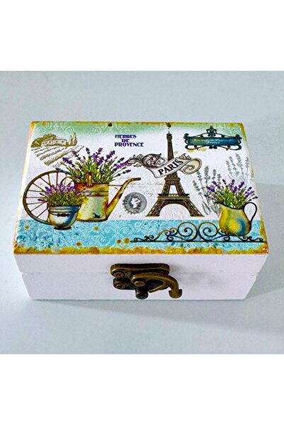 velve Cutie din lemn cu oglinda, pentru bijuterii si accesorii, model floral,...