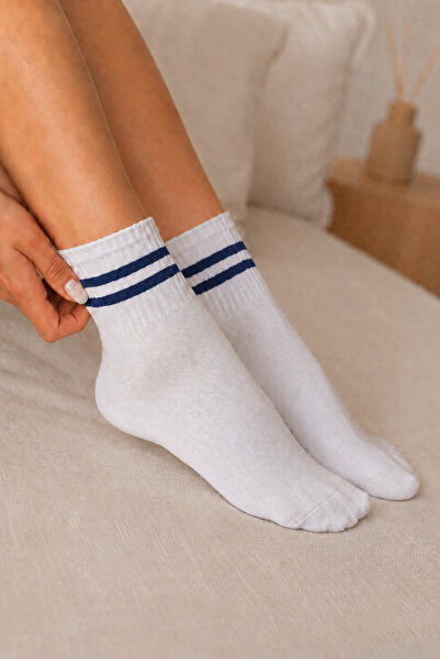 Big Wave Women's Striped Socks Casual Cotton Above-Ankle Sports Socks - Tenni...