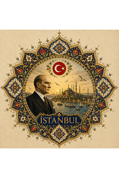 TELLGRAF مجموعة ملصقات بتصميم أتاتورك (4x4 سم، 24 قطعة)