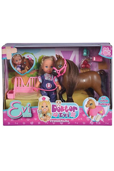 Steffi Love Evi Love Doctor Evi Playset with Horse and Foal, 12 cm