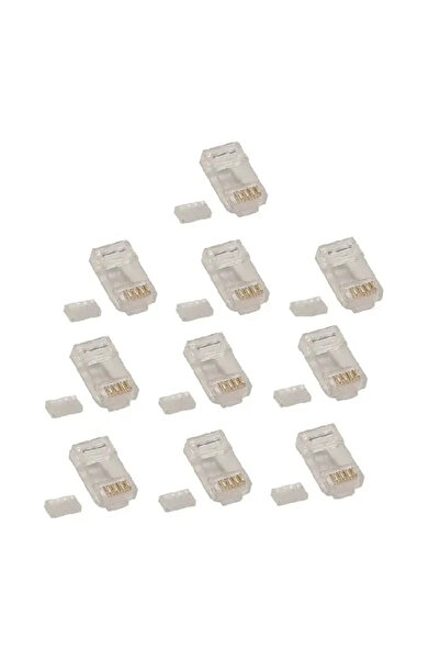 OEM Top Bottom Set of 10 RJ45 8p8c plugs with CAT6 UTP SOLID cable guide Emos...