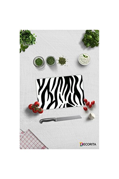 Empressco Transparent Zebra Patterned Glass Cutting Board 20X30Cm