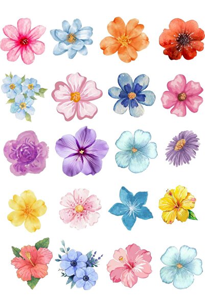 Sinek Kupası Tasarım Mixed 40 Kinds of Flower Stickers Set Bullet Journal and...