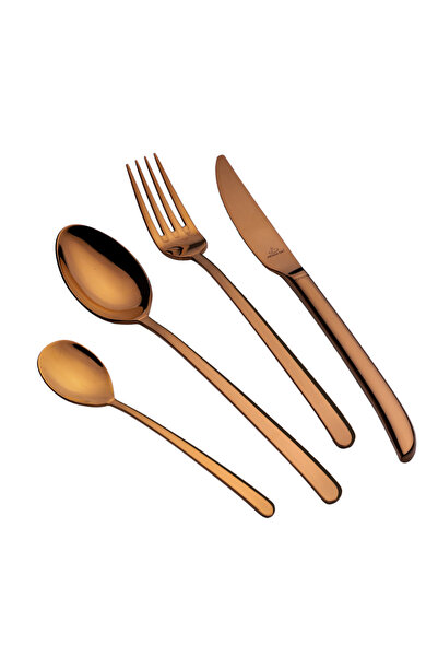 Arshia 86-Piece Rose Gold Cutlery Set – 18/10 Stainless Steel, Elegant Tablew...