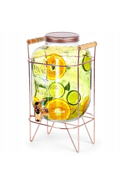 Vilde Dozator de băuturi mare, din sticlă, cu robinet și suport, 5,5L