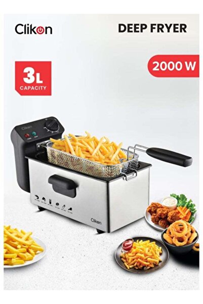 CLIKON Deep Fryer with Adjustable Thermostat, Frying Basket With Handle, Remo...
