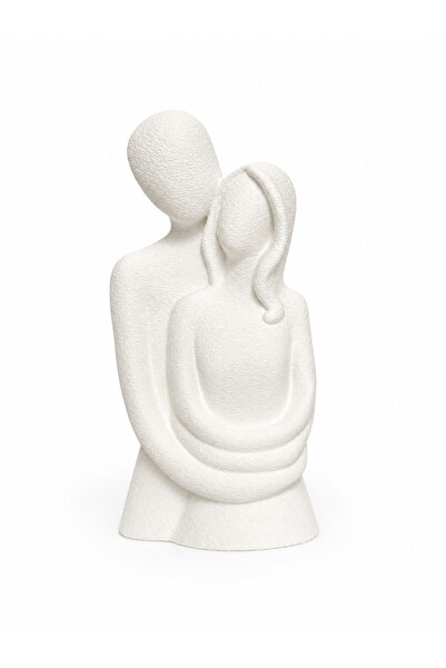 3dlink Statuetă Decorativă Cuplu – Sculptură Abstractă Albă, Stil Modern