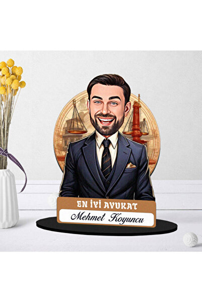 hediyemen Kişiye Özel Erkek Avukata Hediye Karikatürlü Biblo