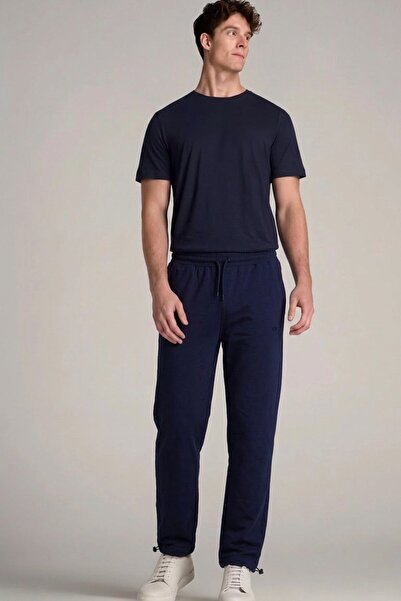 comstar Men's Trendy Printed Navy Blue Baggy Sweatpants with Elastic Waistband