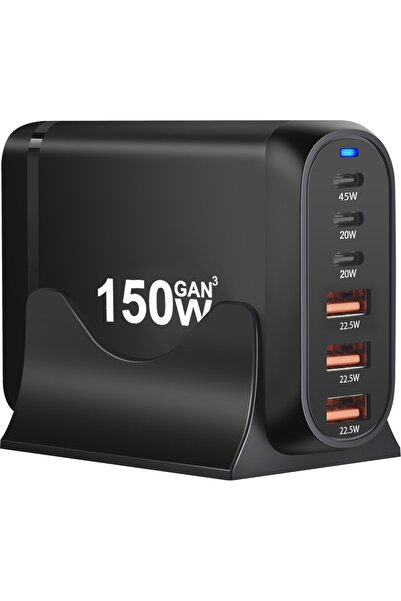 DUY 150W Gan Pro Masaüstü Hızlı Şarj Cihazı HS-352 - Pd Qc 3.0 Usb-C Usb-A Ço...