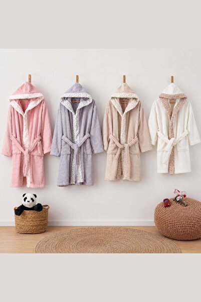 Nurpak Luxury 100% Cotton Hooded Children's Bathrobe Soft and Water Absorbent