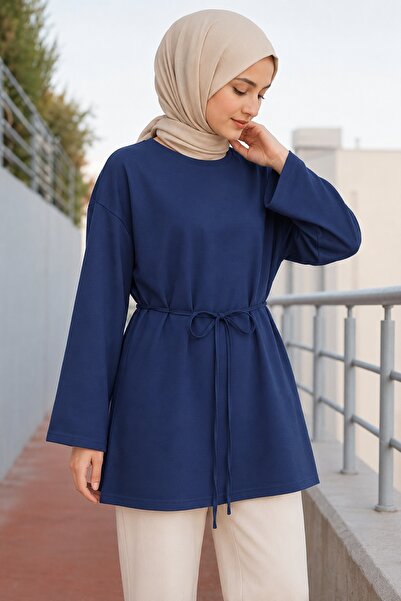 Lunfia Modern Bağcıklı Yuvarlak Yaka Tunik - Laci