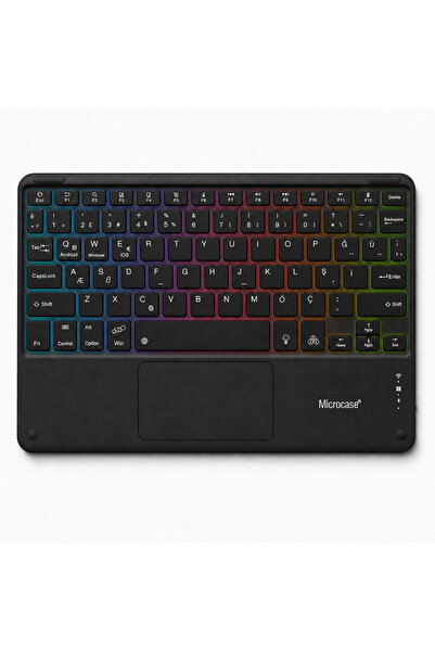 Microcase Touchpad RGB Tablet ve Telefonlar için Türkçe Bluetooth Klavye- AL5890