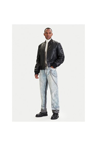 VERSACE JEANS COUTURE Geacă de piele pentru bărbați 80GAVP06 CPPS3 Negru