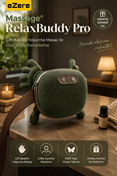 EZERE RelaxBuddy Pro Ovmalı,Isıtıcılı İnsan Eli Şeklinde Şarjlı Boyun Masaj A...