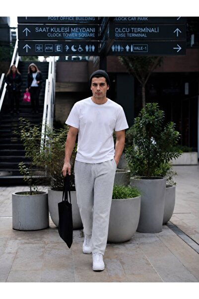 MODABOX Men's Premium Oversize Tracksuit Set White T-Shirt 2 Thread Tracksuit...