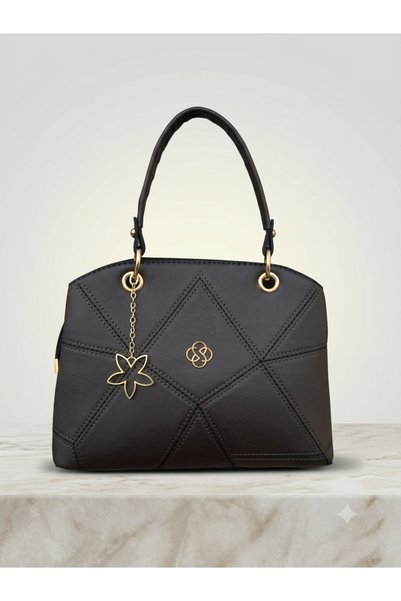 pololiza Mother Women's Geometric Embroidered Hand and Shoulder Bag with 2 Compartments, Removable Long Strap and Back Pocket
