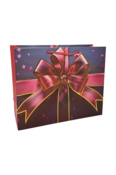 velve Set doua pungi dreptunghiulare cu maner, model fundita, Rosu, 26x32x10 cm